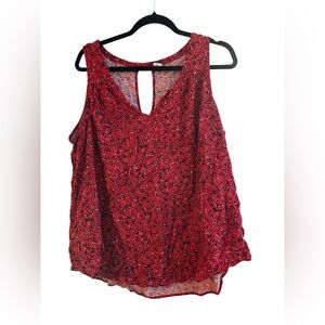 Old Navy Red Patterned Sleeveless Blouse